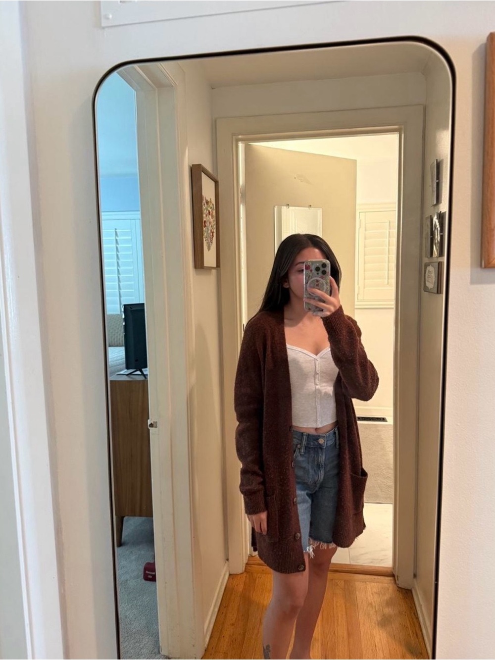Cozy Brown Open-Front Women’s Cardigan Sweater